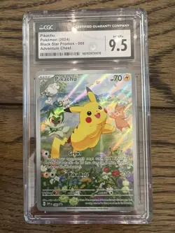 CGC 9.5 Pikachu Adventure Chest 088 Pokemon Card SVP Black Star Promo 2024 - Image 1