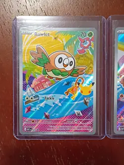 First Partner Illustration Card Set Rowlet Litten and Popplio Pokemon Cards NM - Image 2