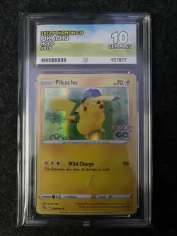 Pikachu Holo Hat Promo #028/078 2022 Pokemon GO Pokemon Card ACE 10 Gem Mint - Image 1