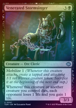 Venerated Stormsinger - FOIL - NM MTG TDM - Tarkir: Dragonstorm 0097 U - Image 1