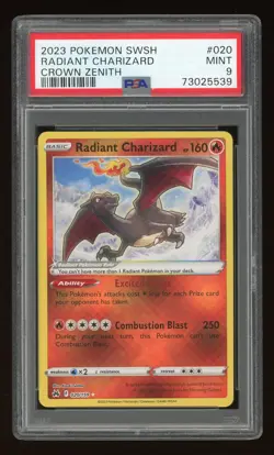 2023 Pokemon Crown Zenith Radiant Charizard #020 PSA 9 MINT - Image 1