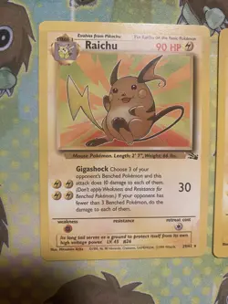2x Pokemon TCG Raichu Fossil 29 Regular Unlimited Rare - Image 2