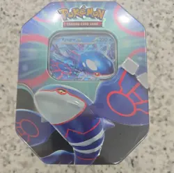 Pokemon TCG Kyogre ex Tin Factory Sealed 4 Booster Packs Promo Card - Image 1