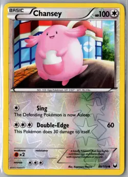 Chansey 80/108 Common Dark Explorers Pokemon Reverse Holo Lightly Played - Image 1