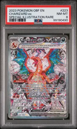 2023 POKEMON OBF EN-OBSIDIAN FLAMES SPECIAL ILLUSTRATION RARE CHARIZARD EX PSA 8 - Image 1
