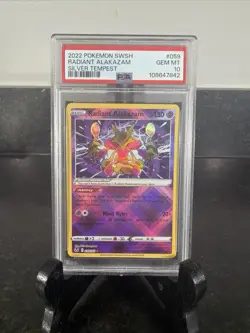 2022 POKEMON SWORD & SHIELD SILVER TEMPEST RADIANT ALAKAZAM #059 PSA 10 GEM MINT - Image 1