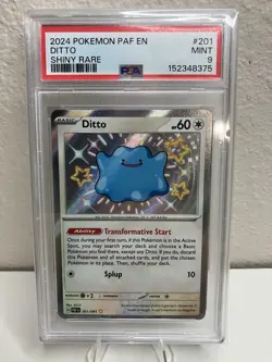 2024 POKEMON PAF EN-PALDEAN FATES SHINY RARE #201 DITTO PSA 9 - Image 1