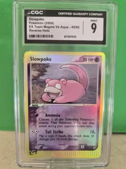 Pokemon TCG Slowpoke 45/95 Team Magma vs Team Aqua Reverse Holo CGC 9 - Image 1