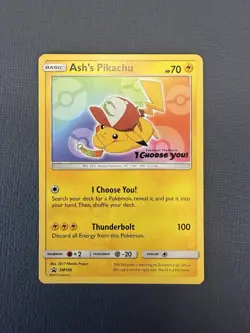 The Pokemon Company Ash's Pikachu SM108 Black Star Promo Holo SM 2017 EN - Image 1