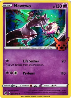 Pokemon TCG Mewtwo 056/172 Trick Or Trade Halloween Holo Rare Promo VLP - Image 1