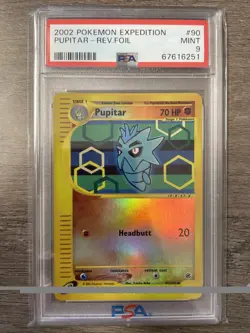 PSA 9 Pupitar 90/165 Reverse Holo 2002 Pokemon Expedition 8327 - Image 1