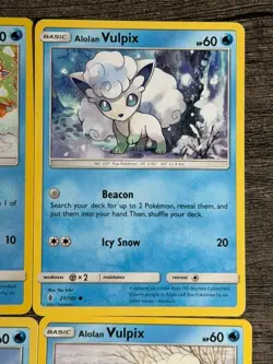 4 POKEMON NON HOLO ALOLAN VULPIX 30/156 + 21/145 + 27/147 + 39/236 + 53/214 LP - Image 3