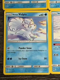 4 POKEMON NON HOLO ALOLAN VULPIX 30/156 + 21/145 + 27/147 + 39/236 + 53/214 LP - Image 4