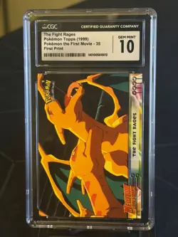 Pokemon TCG The Fight Rages Pokemon Topps Mewtwo Strikes Back 35 CGC GEM MINT 10 - Image 1