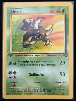 Pinsir 1st Edition Non Holo Jungle Set 25/64 Pokemon Vintage WOTC 1999 HP - Image 1