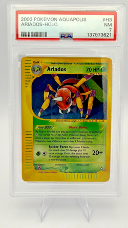 PSA 7 NM English 2003 Pokemon Aquapolis Ariados - Holo Rare #H3/H32 - Image 1