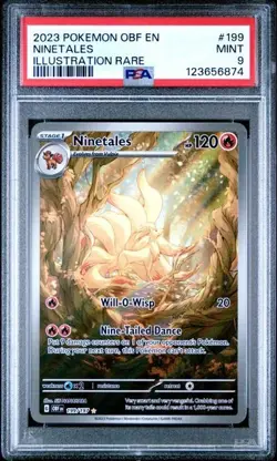 2023 Pokemon, OBF EN, Ninetails, 199, Illustration Rare, PSA 9, MINT - Image 1