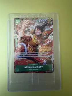 Monkey.D.Luffy P-135 Winner Stamp OP16 Pre-Release Event Promo Card Sealed - Image 1