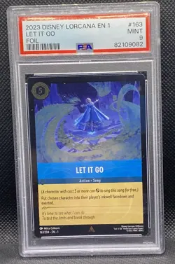 ❄❄ 2024 Disney Lorcana Frozen EN 1 FOIL & Base 163 Let It Go PSA 9 MINT ❄❄ - Image 2