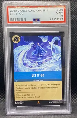 ❄❄ 2024 Disney Lorcana Frozen EN 1 FOIL & Base 163 Let It Go PSA 9 MINT ❄❄ - Image 3
