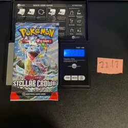 22.17g VERY HEAVY Stellar Crown Pokemon Sealed Booster Pack New SIR/HRU - Image 1