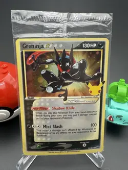 Pokemon TCG Greninja Gold Star SWSH144 Celebrations Card Sealed Black Star Promo - Image 1