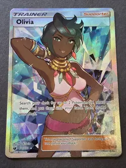 Pokemon TCG Olivia Full Art Holo Ultra Rare SM Crimson Invasion 111/111 - Image 1