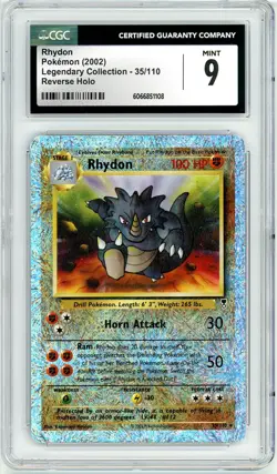 Pokemon Rhydon #35 Legendary Collection Reverse Holo CGC 9 Mint - Image 1