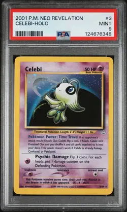 2001 CELEBI Pokemon Neo Revelation HOLO #3/64 PSA 9 MINT 03/64 - JUST GRADED - Image 1