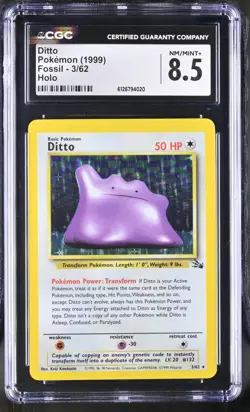 1999 Pokemon Fossil #3 Ditto Holo CGC 8.5 - Image 1