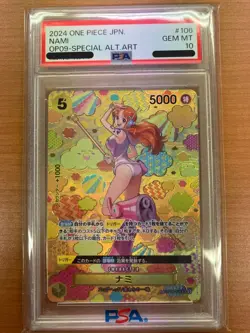 PSA 10 Nami SR-SPC OP08-106 Emperors in the New World ONE PIECE Card Japanese - Image 1