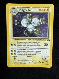Magneton 11/62 Holo Rare Fossil Pokemon Card WOTC - Image 1