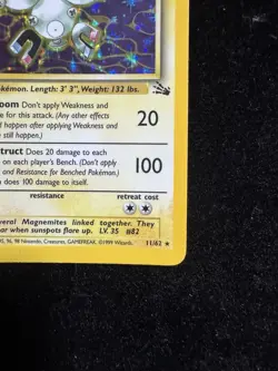 Magneton 11/62 Holo Rare Fossil Pokemon Card WOTC - Image 4