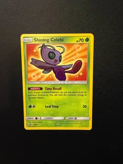 Pokemon Card Shining Celebi SM79 Sun & Moon Black Star Promos Shining Holo Rare - Image 1