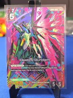 Gundam TCG Destiny Gundam Gd04-050 LR+ Alt Art Gundam Card Game - Image 1