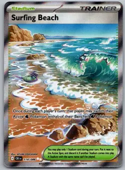 Surfing Beach 114/086 Ultra Rare Chaos Rising Pokemon Near Mint - Image 1
