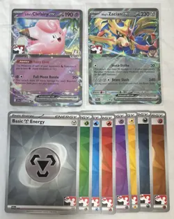 Pokemon TCG Journey Together Prize Pack Series Bundle Zacian EX, Clefairy Ex NM - Image 3