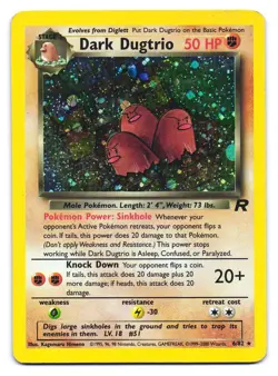 Dark Dugtrio 6/82 Holo Rare Team Rocket Pokemon Unlimited HP - Image 1