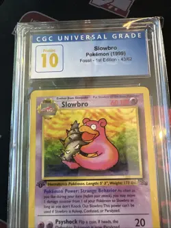 1999 Pokemon Fossil 1st Edition #43 Slowbro CGC 10 GOLD PRISTINE RARE POP 25 - Image 2
