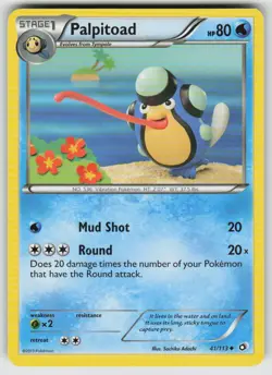 Palpitoad 41/113 Uncommon Legendary Treasures Pokemon Moderately Played - Image 1