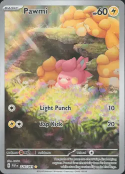 Pawmi 226/091 Illustration Rare Paldean Fates Pokemon Near Mint - Image 1