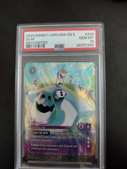 PSA 10 Disney Lorcana Olaf - Happy Passenger Enchanted Foil 209/204 2024 - Image 1