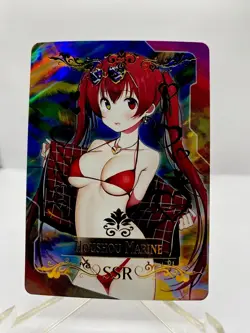 HOUSHOU MARINE Goddess Story Anime Waifu Card Girl Foil Doujin Holo Manga Card - Image 1