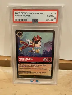 Disney Lorcana Floodborn Minnie Mouse #114 Non Foil PSA 10 Wide Eyed Diver - Image 4