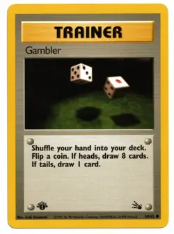 Pokemon Card: Gambler 60/62 1st Edition Fossil Set Rare! EXC - Image 1