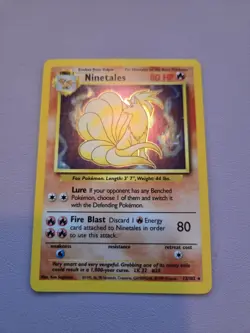 Ninetales Pokemon Card Holo WOTC 12/102 Base Set Rare Vintage 1998 Original LP - Image 1