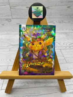 Pikachu as Cosplay Indiana Jones Non- Pokemon Fan Art Cracked Ice Trading Card - Image 1
