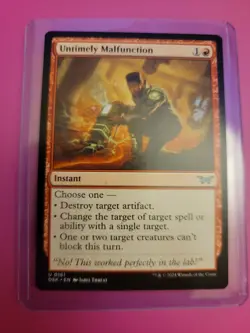 MTG Untimely Malfunction Duskmourn House of Horror #0161 Uncommon Instant NM - Image 3