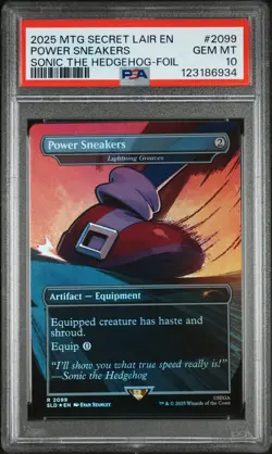 2025 MTG SECRET LAIR DROP SONIC: TURBO GEAR-FOIL #2099 POWER SNEAKERS PSA 10 - Image 1
