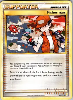 Fisherman 92/123 Uncommon HeartGold & SoulSilver Pokemon Moderately Played - Image 1
